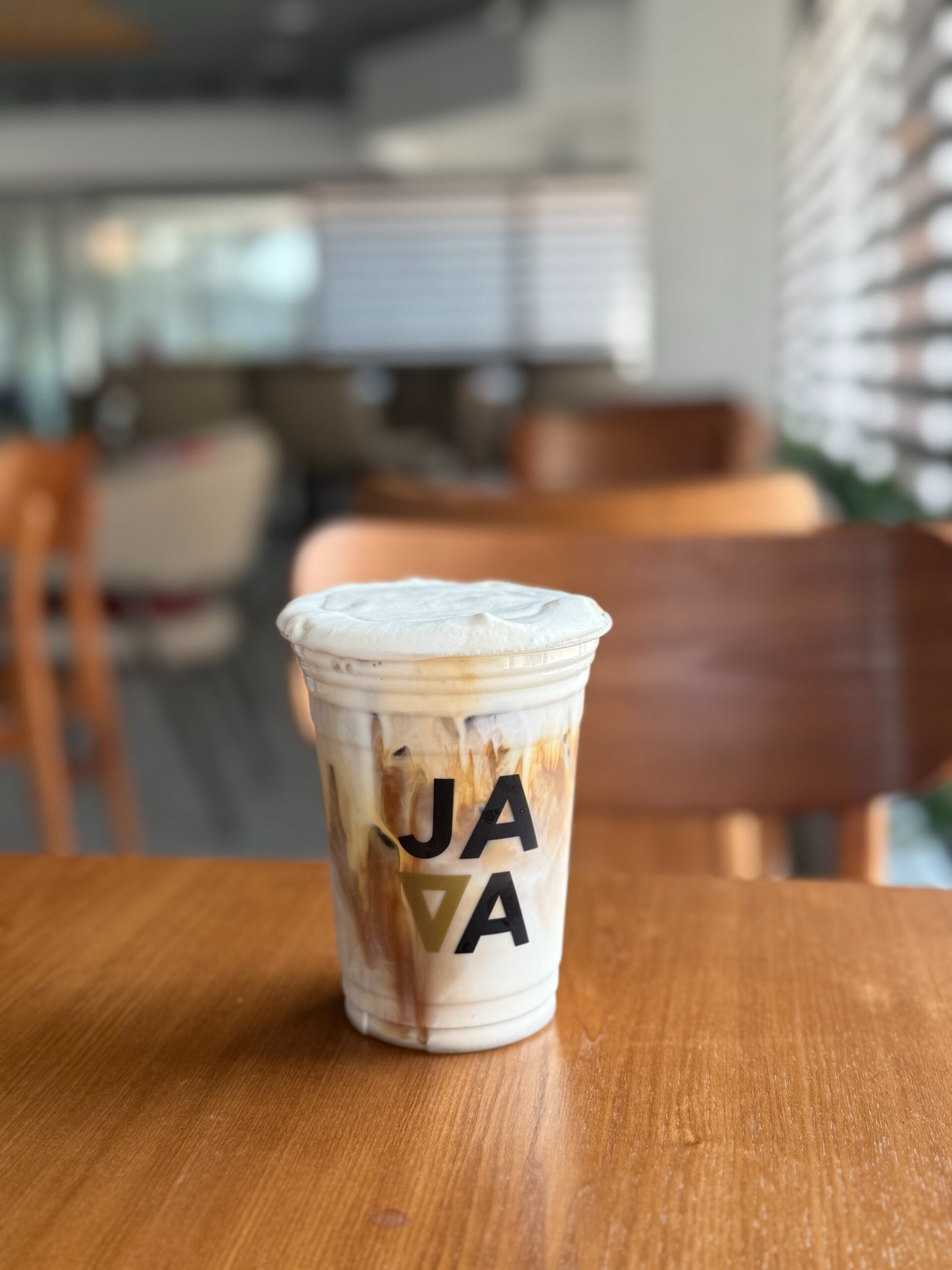 Iced drinks on a cafe counter