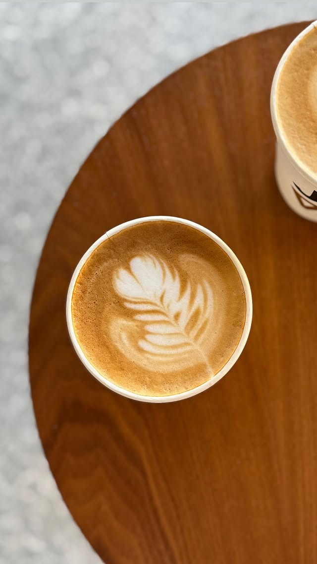 Coffee cups on a wooden table